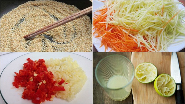 Nguyên liệu làm nộm sứa